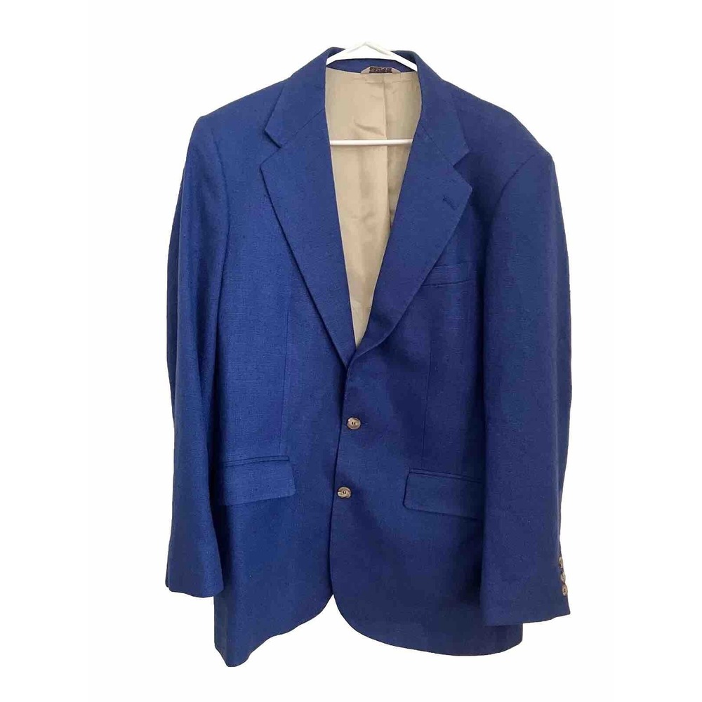 Y2k Grandpa Vintage Wall Street Collection Sports Coat Blue Jacket 40L‎